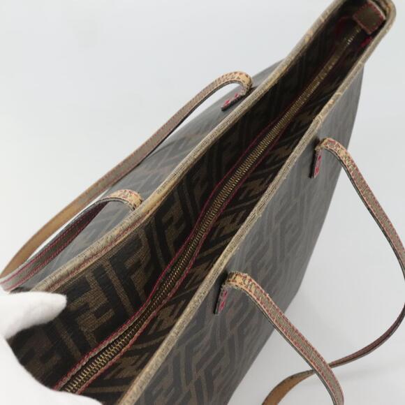 FENDI Zucca Canvas Tote Bag Brown Black - Picture 6 of 12
